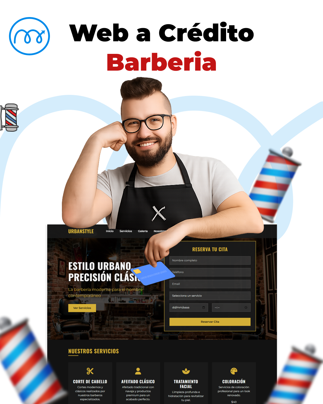  Web con sistema de reservas para Barbería en WordPress